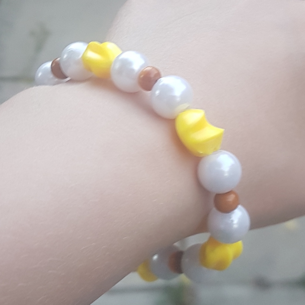 🍋🥧 Lemon Meringue Pie Beaded Bracelet